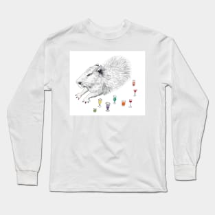 Capybara cocktail degustation Long Sleeve T-Shirt